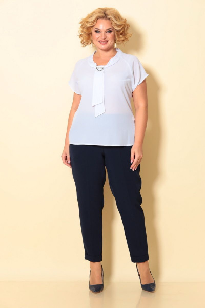 Классический костюм из текстиля с пиджаком и брюками БАГРЯНИЦА 5035 синий - фото 2