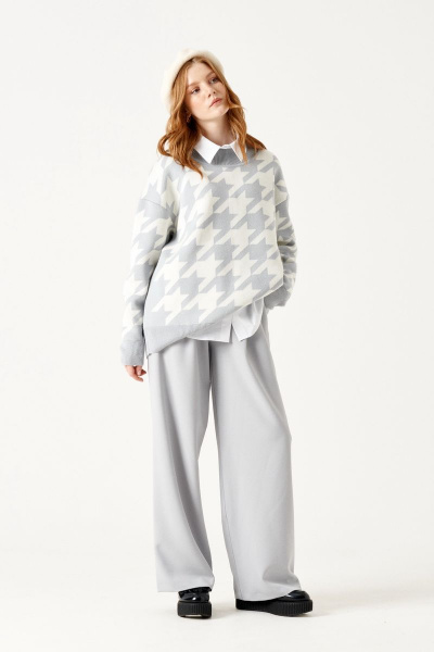 Джемпер ELLETTO 3499 бело-серый - фото 12