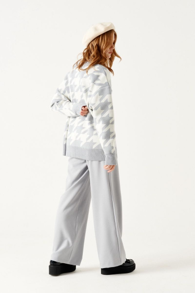 Джемпер ELLETTO 3499 бело-серый - фото 11