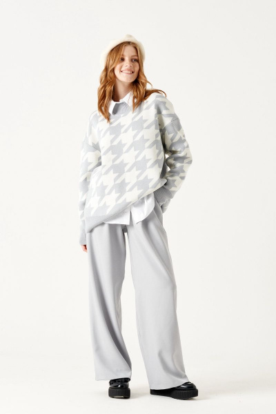 Джемпер ELLETTO 3499 бело-серый - фото 10