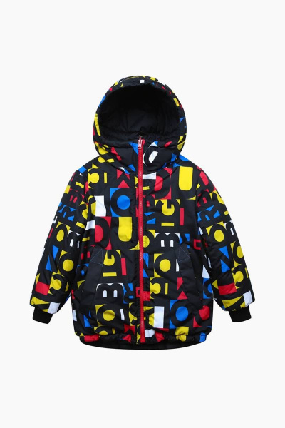 Куртка зимняя с мультиколором на каждый день Bell Bimbo 213322 черный/набивка - фото 1