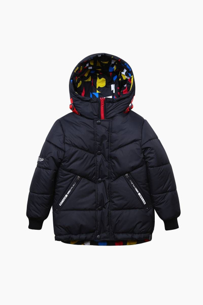 Куртка зимняя с мультиколором на каждый день Bell Bimbo 213322 черный/набивка - фото 3