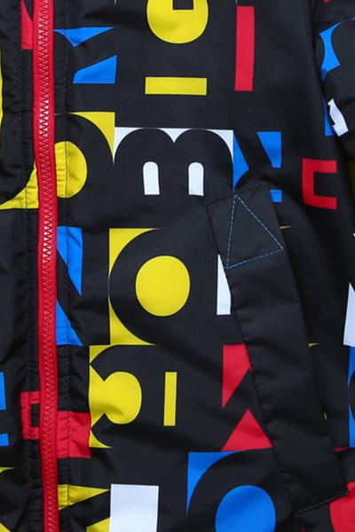 Куртка зимняя с мультиколором на каждый день Bell Bimbo 213322 черный/набивка - фото 6