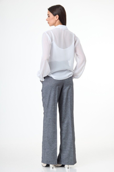 Брюки с высокой посадкой и разрезами в стиле кэжуал Anelli 1101 серый - фото 5