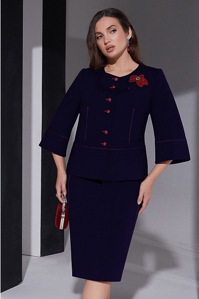 Жакет, юбка Lissana 4381 темно-синий - фото 2
