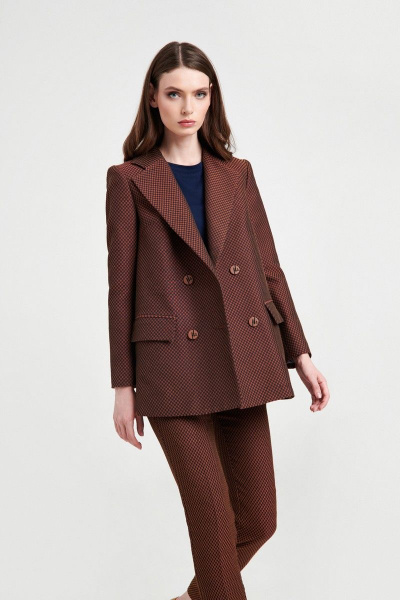 Жакет прямого силуэта из костюмной ткани с шлицей AG Green G410/4 - фото 1