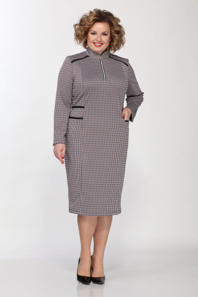 Деловое платье из вискозы с воротником-стойкой и карманами Ga-Ta Style 260 - фото 1