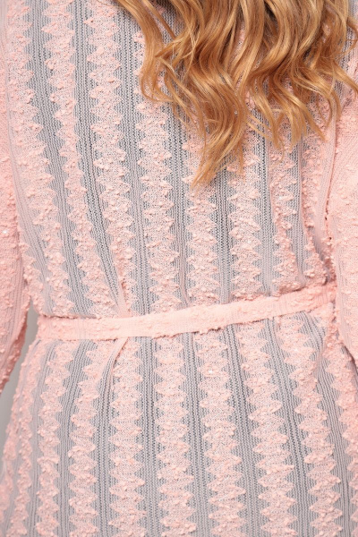 Кардиган с запахом и рукавом ¾ из мягкого трикотажа Michel chic 765 розовый - фото 5