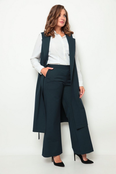 Брюки, жилет Michel chic 1260 темно-сине-зеленый - фото 2