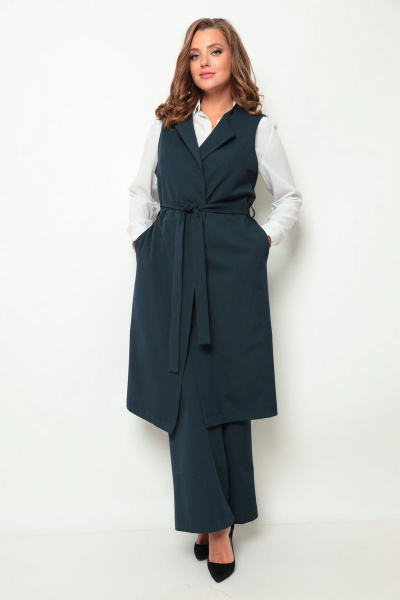 Брюки, жилет Michel chic 1260 темно-сине-зеленый - фото 1