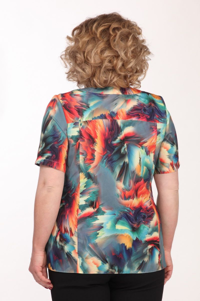 Мультиколорная блузка из вискозы с коротким рукавом Ga-Ta Style 1601/4 - фото 3