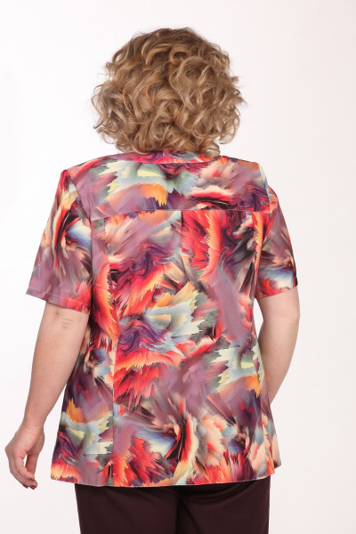 Мультиколорная блузка из вискозы с коротким рукавом и кокеткой Ga-Ta Style 1601/5 - фото 3