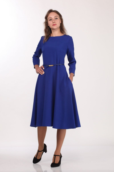 Деловое платье из вискозы с клешенной юбкой и съемным поясом Ga-Ta Style 1910/2 - фото 1