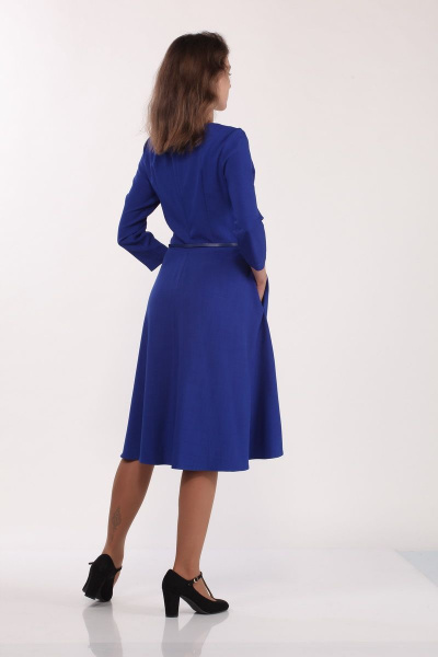 Деловое платье из вискозы с клешенной юбкой и съемным поясом Ga-Ta Style 1910/2 - фото 2