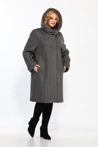 Пальто Диомант 1016 серый - фото 4