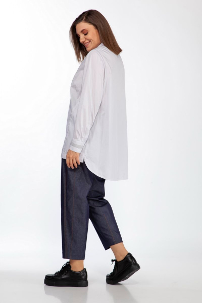 Рубашка из хлопка прямого кроя с вышивкой глаз Anna Majewska 1461 - фото 4