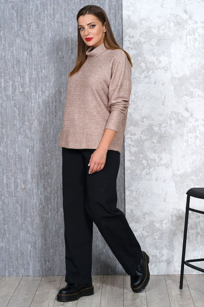 Джемпер из вискозы и вязаного материала на каждый день, бежевый Медея и К 2109 - фото 2