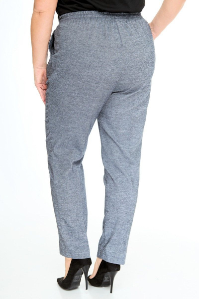 демисезонные брюки из хлопка с высокой посадкой и карманами Anelli 1075 серый - фото 4