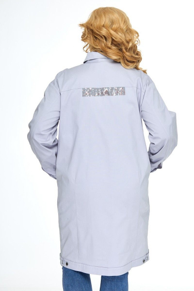 длинный джинсовый жакет из смесовой ткани с функцкарманами Anelli 1113 серый - фото 4