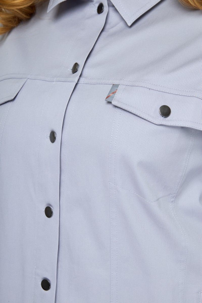 длинный джинсовый жакет из смесовой ткани с функцкарманами Anelli 1113 серый - фото 5