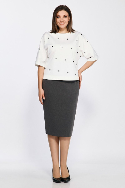 Джемпер, юбка IVA 1084 графит - фото 2