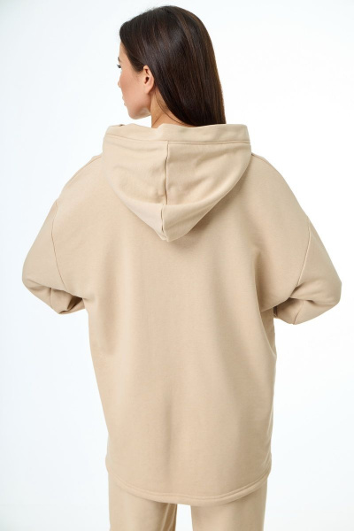 Брюки и свитшот спортивный комплект из трикотажа Anelli 976 бежевый - фото 6