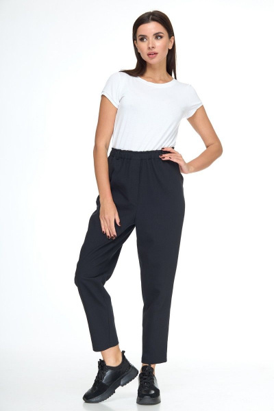 Демисезонные брюки из текстиля с резинкой по поясу Anelli 1131 черный - фото 3