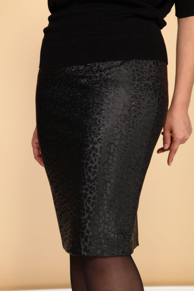 Юбка-карандаш из экокожи с принтом леопард Klever 262 леопард - фото 7
