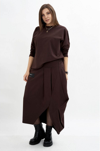Юбка GRATTO 6005 шоколад - фото 1
