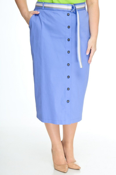 Жакет и юбка с топом на пуговицах для офисного образа Anelli 1133 лазурно-синий - фото 25