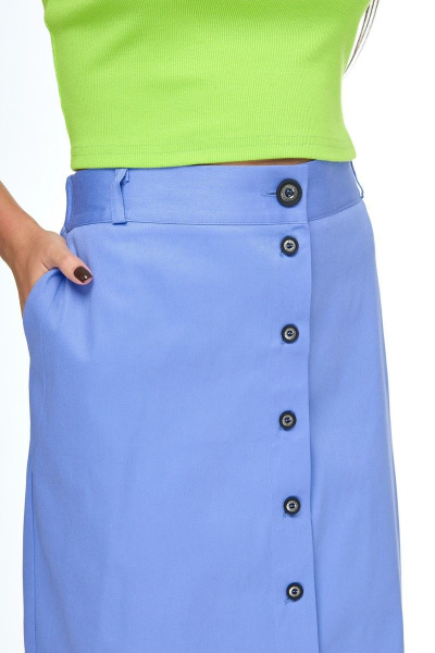 Жакет и юбка с топом на пуговицах для офисного образа Anelli 1133 лазурно-синий - фото 13