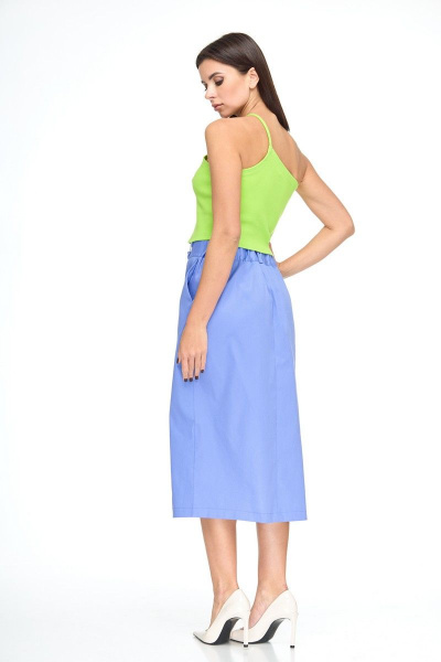 Жакет и юбка с топом на пуговицах для офисного образа Anelli 1133 лазурно-синий - фото 10