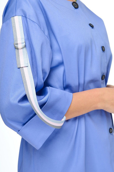 Жакет и юбка с топом на пуговицах для офисного образа Anelli 1133 лазурно-синий - фото 7