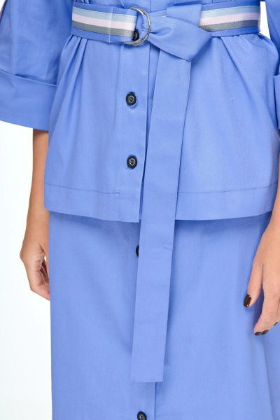 Жакет и юбка с топом на пуговицах для офисного образа Anelli 1133 лазурно-синий - фото 6