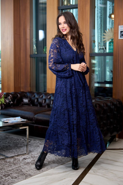 Платье Anastasia 713 т.синий - фото 3