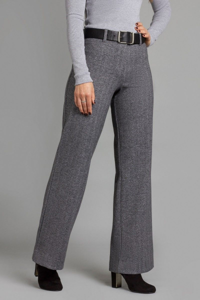 Зимние серые брюки свободные с клёш и высокой посадкой Mirolia 979 темно-серый - фото 3
