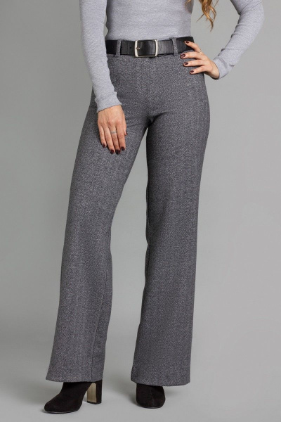 Зимние серые брюки свободные с клёш и высокой посадкой Mirolia 979 темно-серый - фото 2