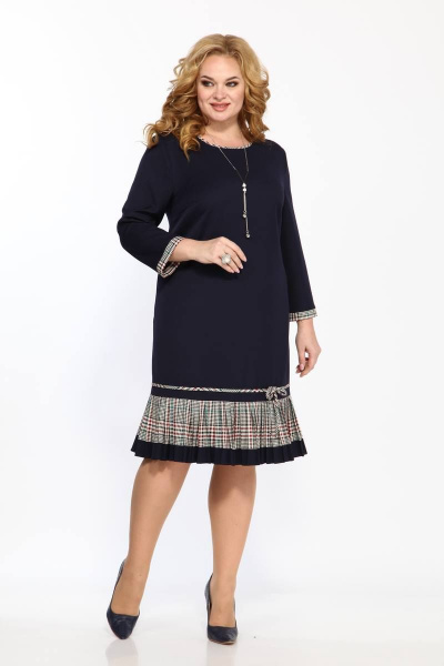 Платье Moda Versal П2233 т.синий+зеленый - фото 1