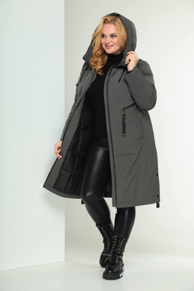 Пальто Shetti 2029 хаки - фото 5