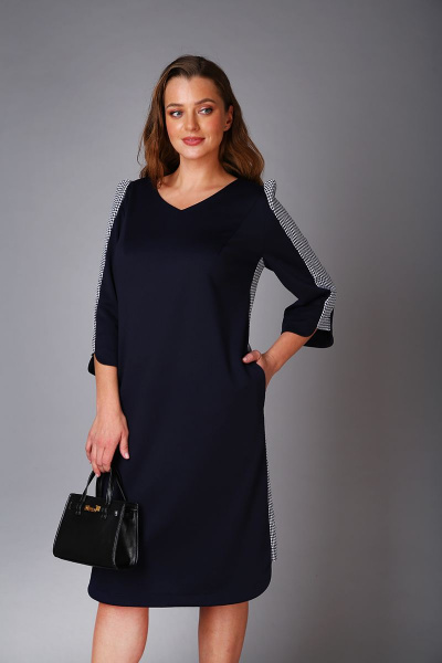 Платье Andrea Style 0417 синий - фото 1
