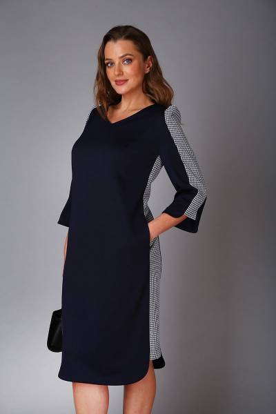Платье Andrea Style 0417 синий - фото 3