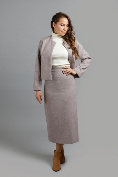 Жакет, юбка Mirolia 989 темно-бежевый - фото 2