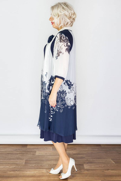 Нарядное платье больших размеров из трикотажа и шифона Camelia 20115 1 - фото 2