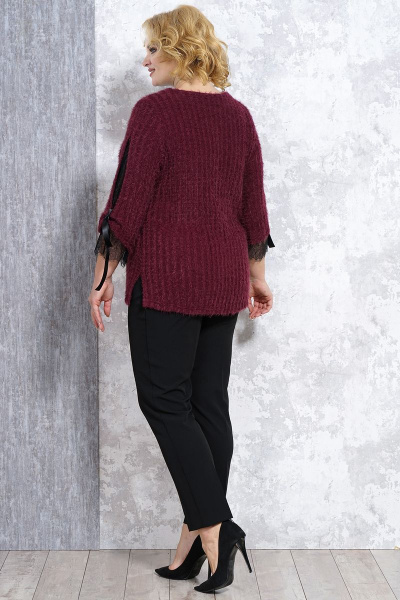 Джемпер из трикотажа, реглан, на каждый день, красный Медея и К 2118 - фото 4