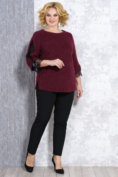 Джемпер из трикотажа, реглан, на каждый день, красный Медея и К 2118 - фото 2