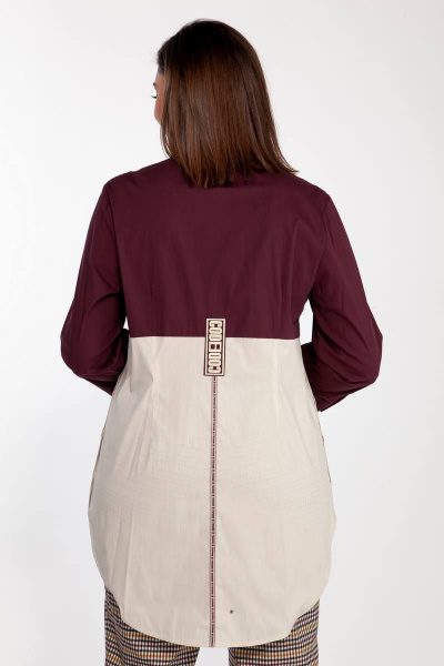 Свободная блуза с фигурным низом и полосатым воротником Anna Majewska А335 - фото 2