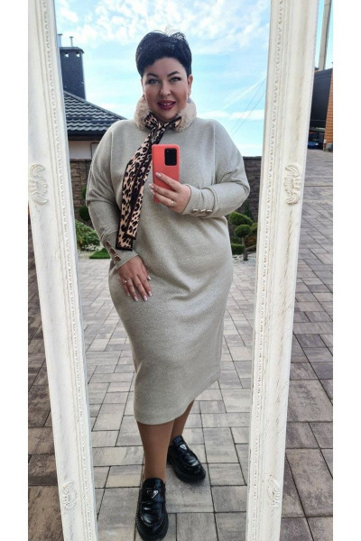 Платье Vittoria Queen 14803 бежевый - фото 4