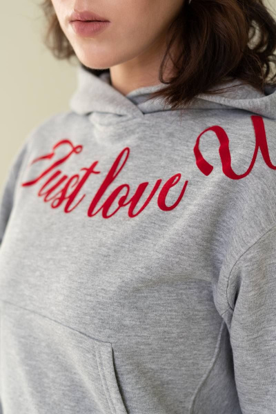 Кроп-худи из трикотажа с принтом и капюшоном JRSy 2082 - фото 3