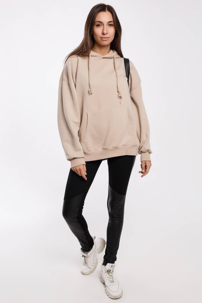 Леггинсы из трикотажа с кожзамом и лампасами Madech 19144 черный,матовый-черный - фото 8