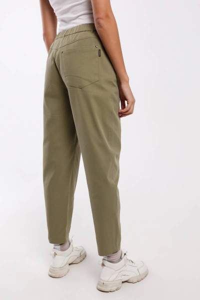 Брюки демисезонные из хлопка с резинкой и зауженным низом Madech 21182 защитный-хаки - фото 4